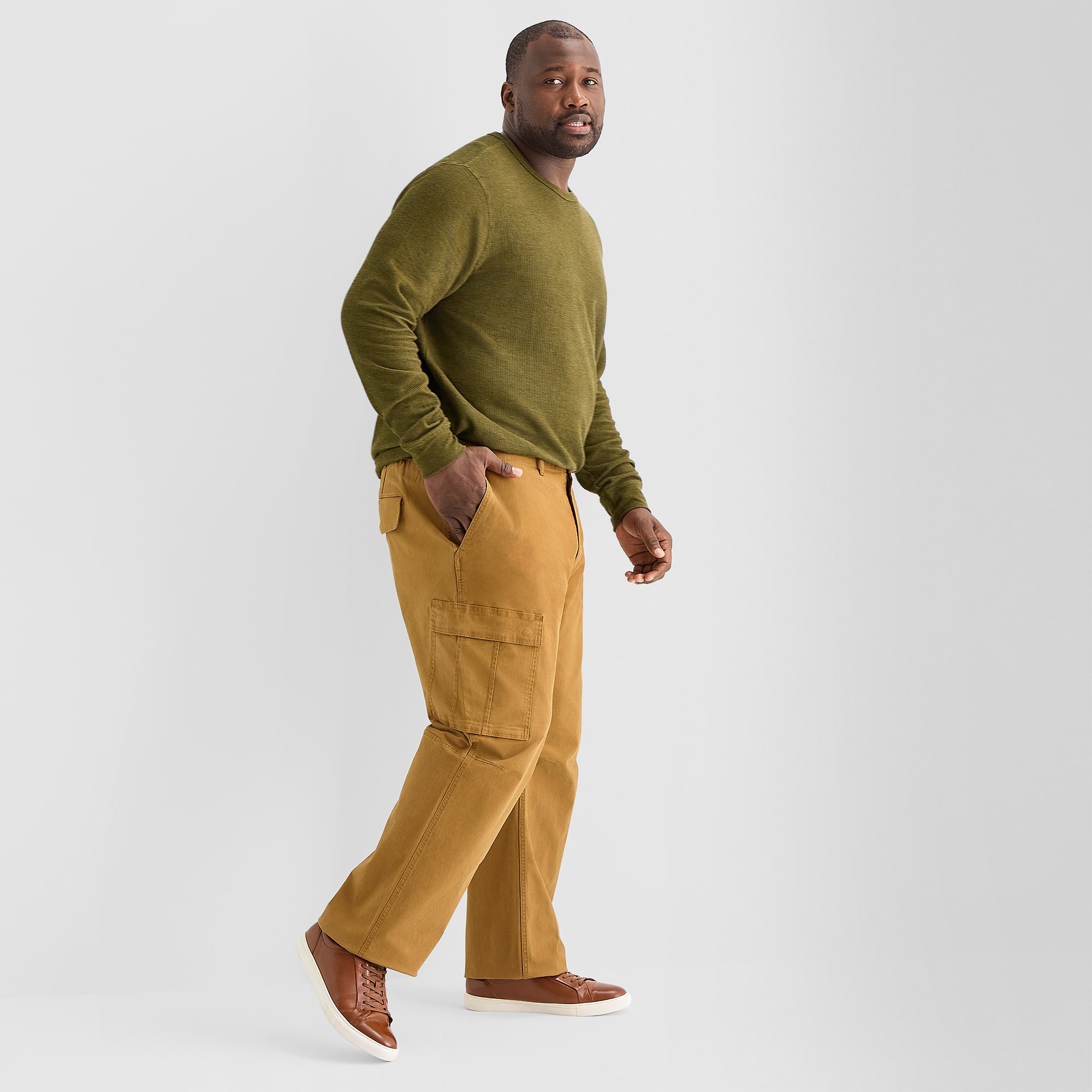 mutual weave Mens Relaxed Fit Big and Tall Cargo Pant