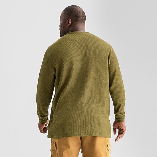 mutual weave Mens Crew Neck Long Sleeve Regular Fit Big and Tall Thermal Top