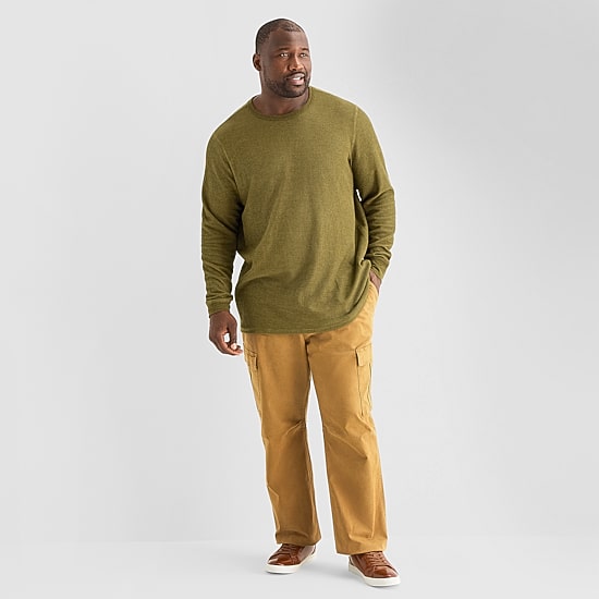 mutual weave Mens Crew Neck Long Sleeve Regular Fit Big and Tall Thermal Top