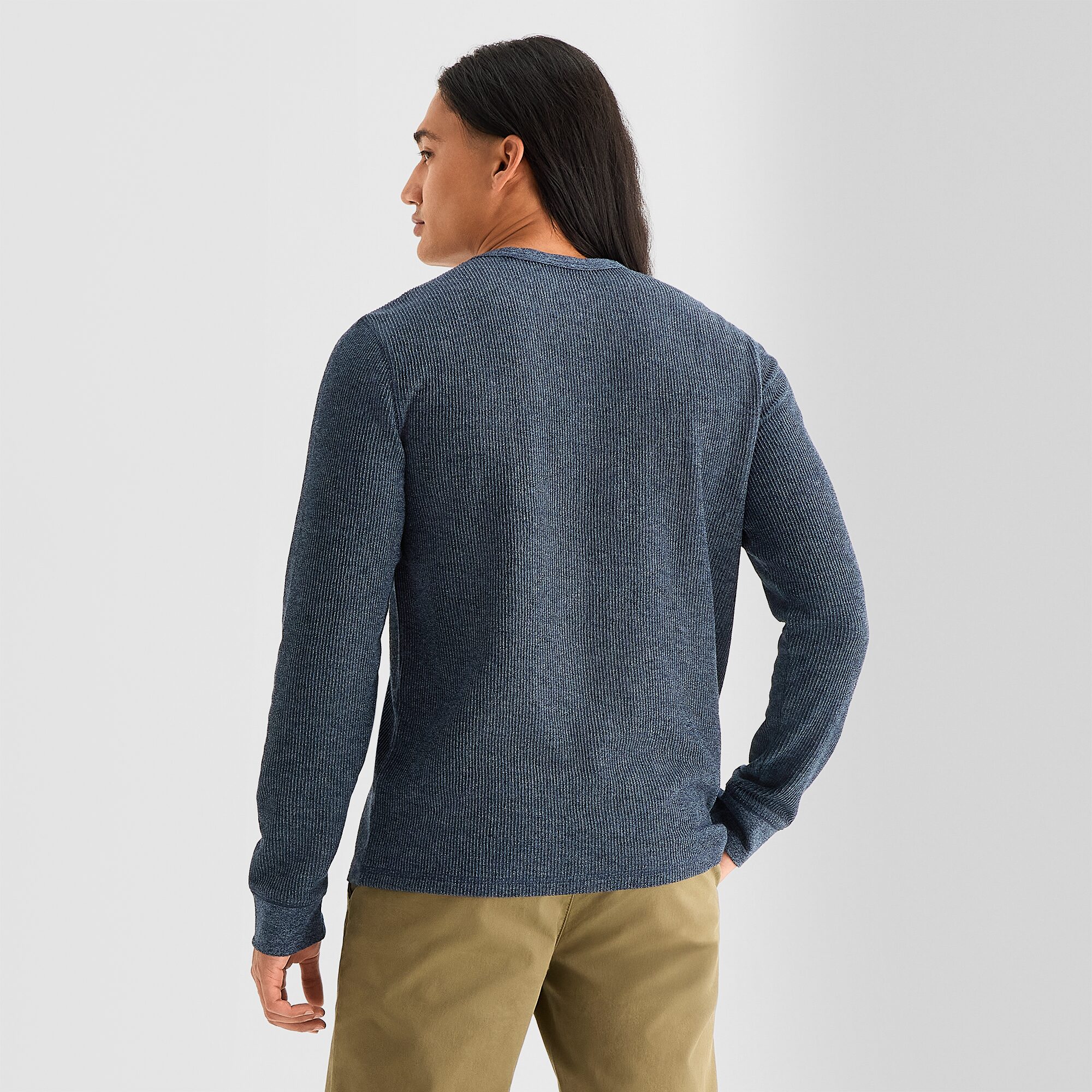 mutual weave Mens Crew Neck Long Sleeve Regular Fit Thermal Top