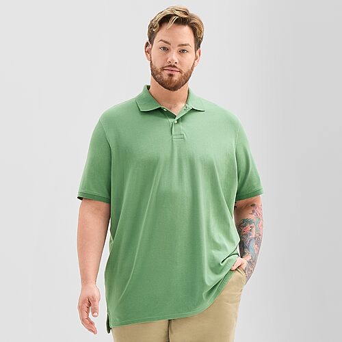 St. John's Bay Premium Stretch Big and Tall Mens Classic Fit Short Sleeve Polo Shirt, 4x-large Tall, Green