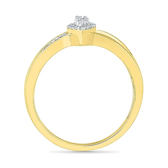 Womens 1/6 CT. T.W. Natural White Diamond 10K Gold Cocktail Ring