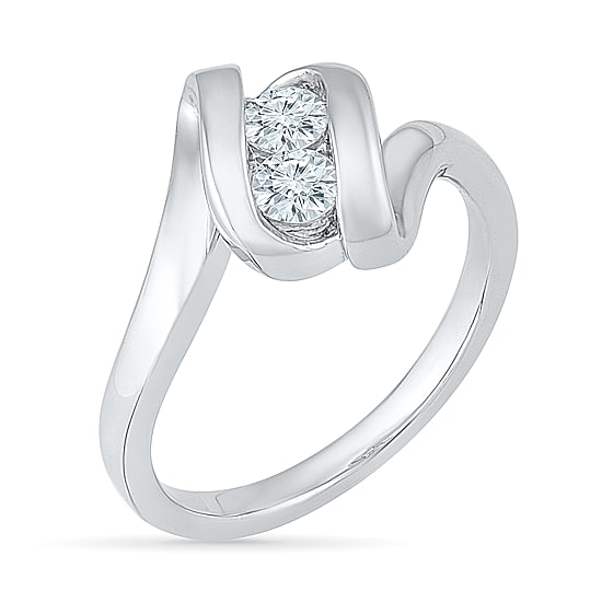 Womens 1/3 CT. T.W. Natural White Diamond 10K Gold Cocktail Ring