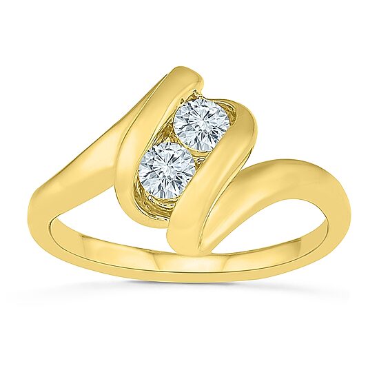 Womens 1/3 CT. T.W. Natural White Diamond 10K Gold Cocktail Ring