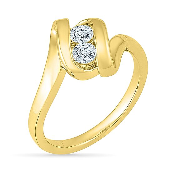 Womens 1/3 CT. T.W. Natural White Diamond 10K Gold Cocktail Ring