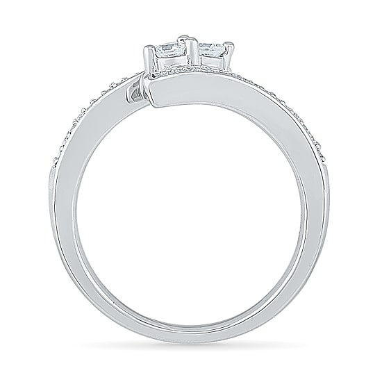 Womens 1/4 CT. T.W. Natural White Diamond 10K Gold Cocktail Ring
