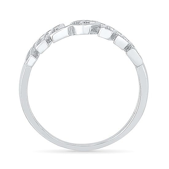 "Mom" Womens 2MM 1/8 CT. T.W. Natural White Diamond 10K Gold Band