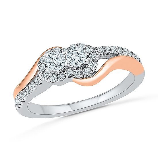 Womens 2MM 1/2 CT. T.W. Natural White Diamond 10K Gold Band