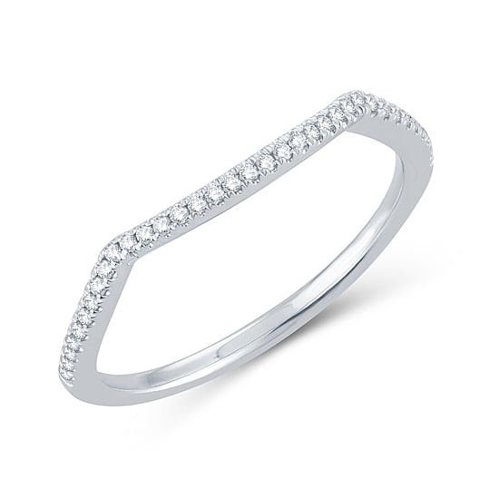 Signature By Modern Bride Womens 1/10 CT. T.W. Natural White Diamond 14K Gold Wedding Band