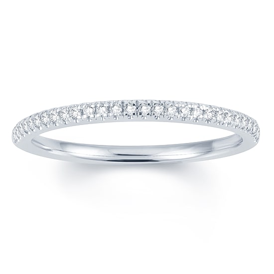 Womens 1/10 CT. T.W. Natural White Diamond 14K Gold Wedding Band