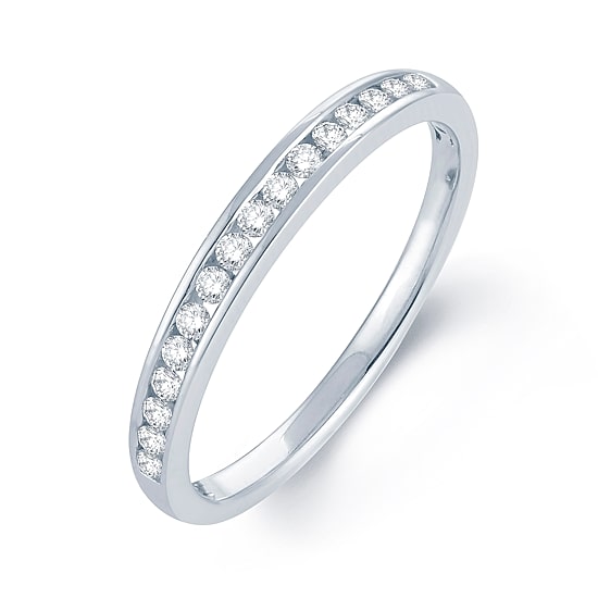 Womens 1/5 CT. Natural White Diamond 10K Gold Wedding Band