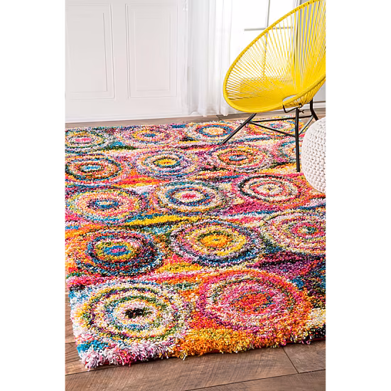nuLoom Kindra Circles Shaggy Rug