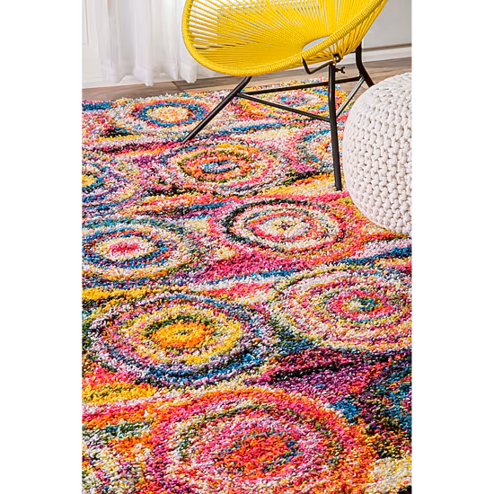 nuLoom Kindra Circles Shaggy Rug
