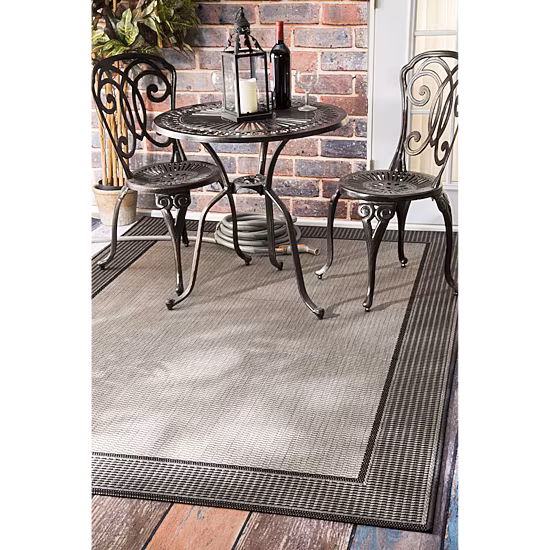 nuLoom Machine Made Outdoor Gris Rug
