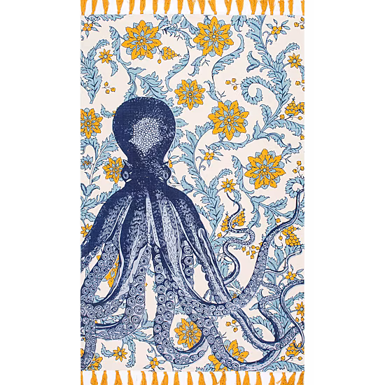 nuLoom Thomas Paul Flatweave Cotton Octopus Rug