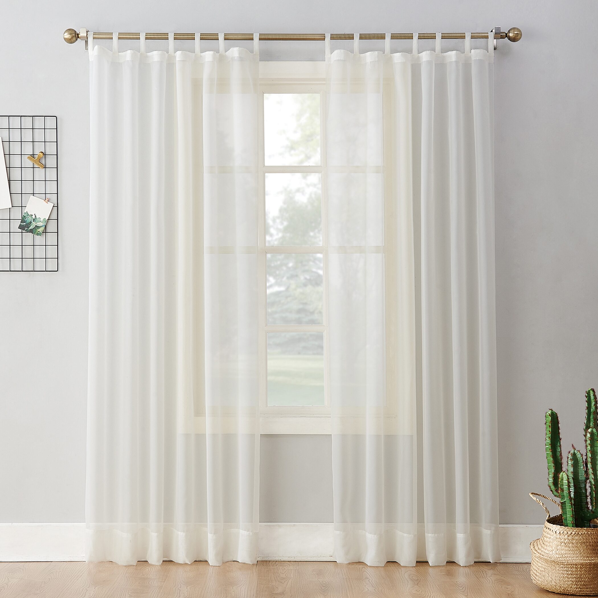 No 918 Emily Tab Top Sheer Single Curtain Panel