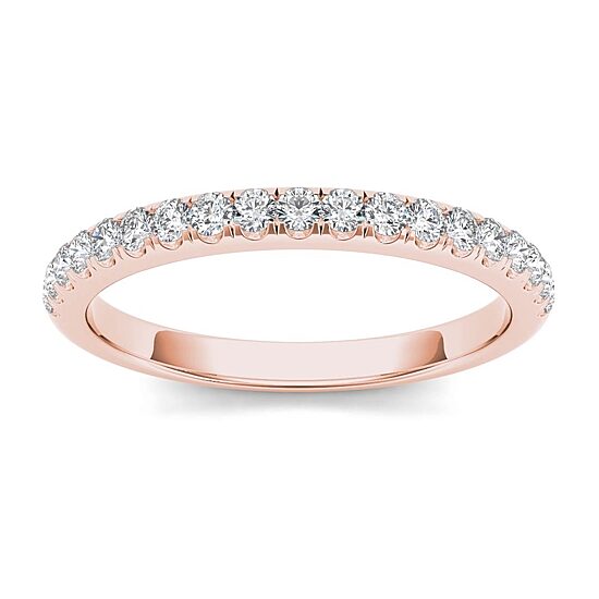 Womens 2MM 1/4 CT. T.W. Natural White Diamond 10K Gold Wedding Band