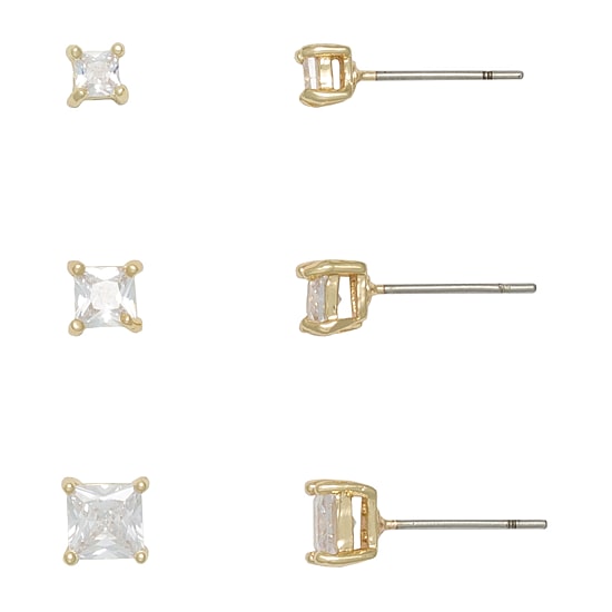 Mixit Womens Hypoallergenic 3 Pair Earring Set