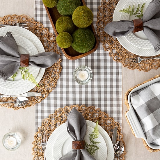 Design Imports Gingham Buffalo Check Table Runner