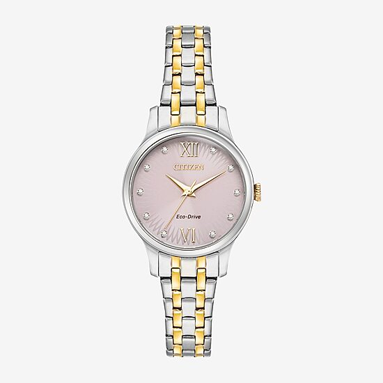 Citizen Classic Womens Two Tone Stainless Steel Bracelet Watch Em0897-51x