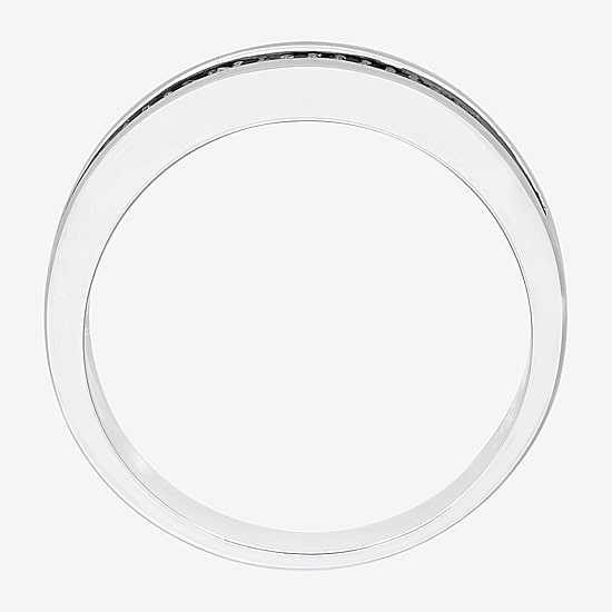 3.5MM 1/10 CT.T.W. Color-Enhanced Black Diamond Sterling Silver Wedding Band