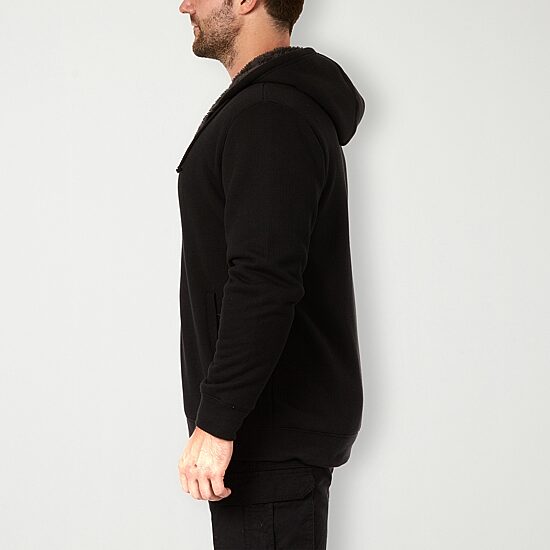 Smiths Workwear Sherpa Thermal Knit Mens Hooded Midweight Big and Tall Bomber Jacket
