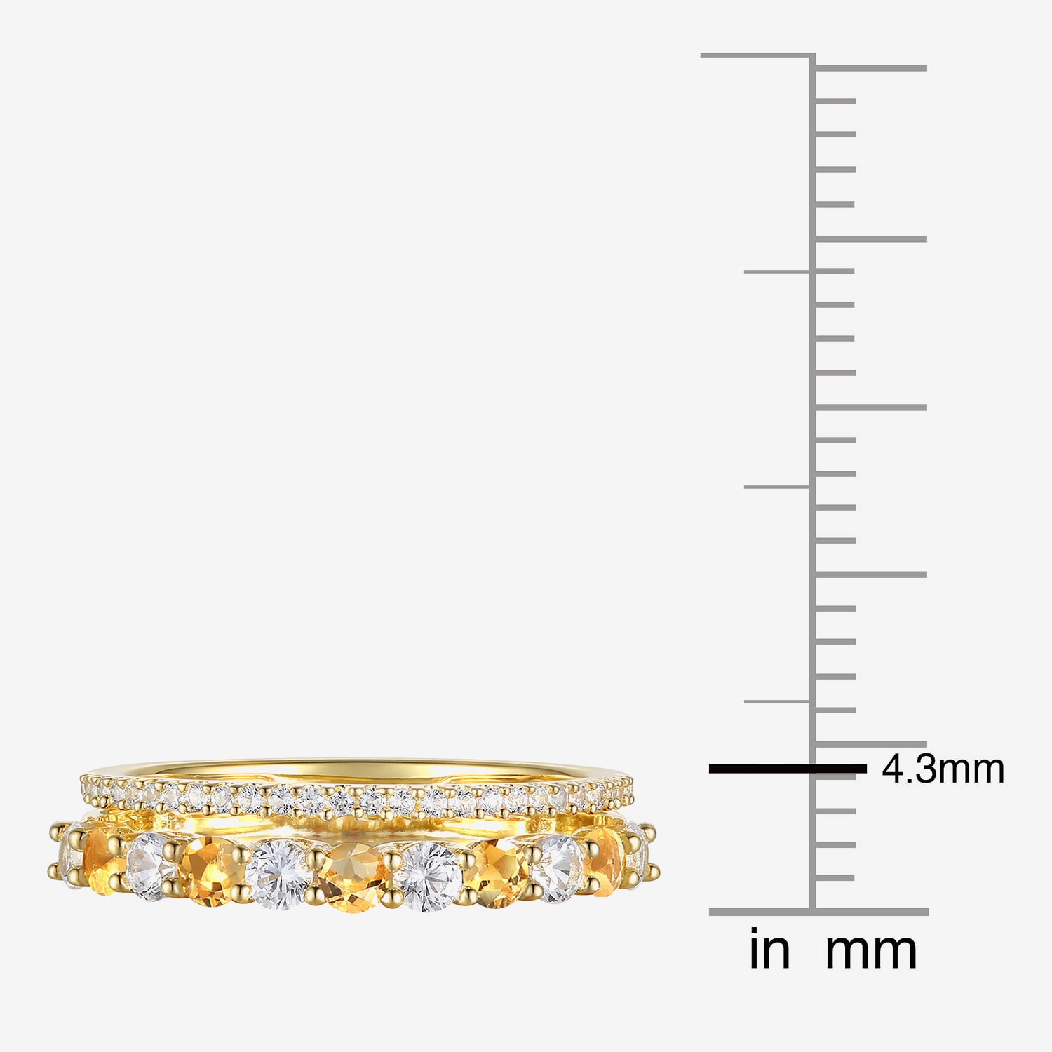 Womens Lab Created Gemstone 14K Gold Over Silver Stackable Rings