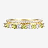 Womens Lab Created Gemstone 14K Gold Over Silver Stackable Rings