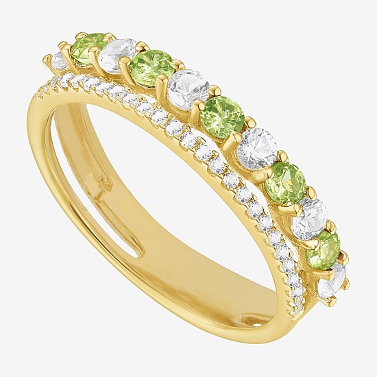 Womens Lab Created Gemstone 14K Gold Over Silver Stackable Rings
