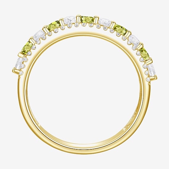 Womens Lab Created Gemstone 14K Gold Over Silver Stackable Rings