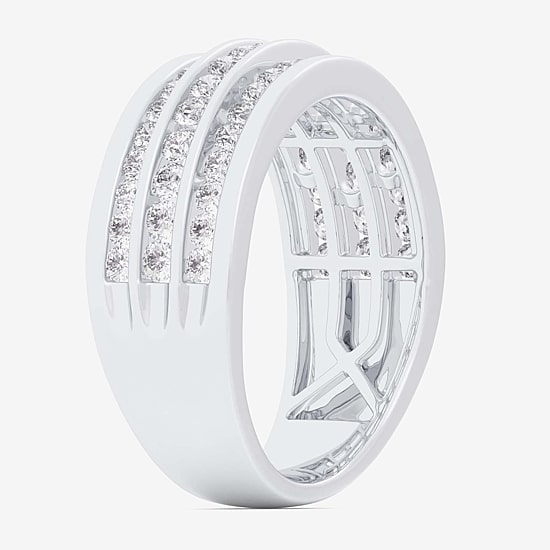 (G-H / Vs1-Vs2) Womens 1 CT. T.W. Lab Grown White Diamond 10K Gold Anniversary Band