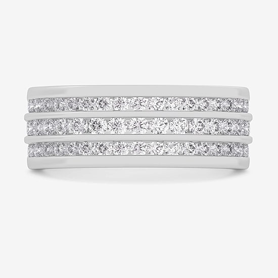 (G-H / Vs1-Vs2) Womens 1 CT. T.W. Lab Grown White Diamond 10K Gold Anniversary Band