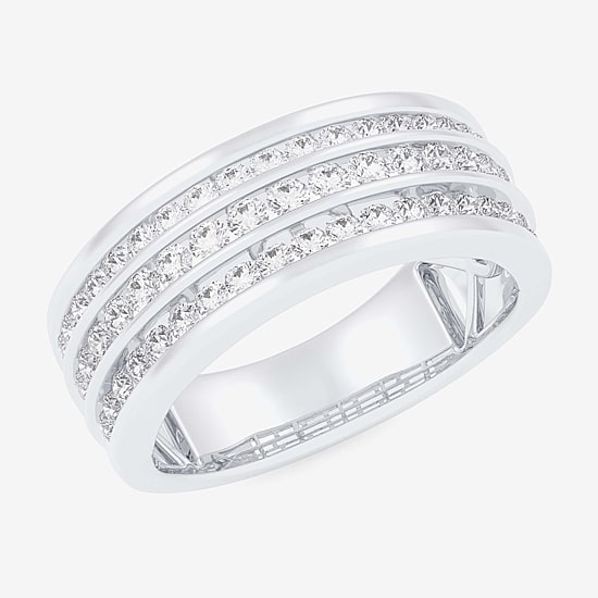 (G-H / Vs1-Vs2) Womens 1 CT. T.W. Lab Grown White Diamond 10K Gold Anniversary Band