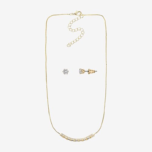 Sparkle Allure Womens Cubic Zirconia 14K Gold Over Brass 2-pc. Jewelry Set, One Size