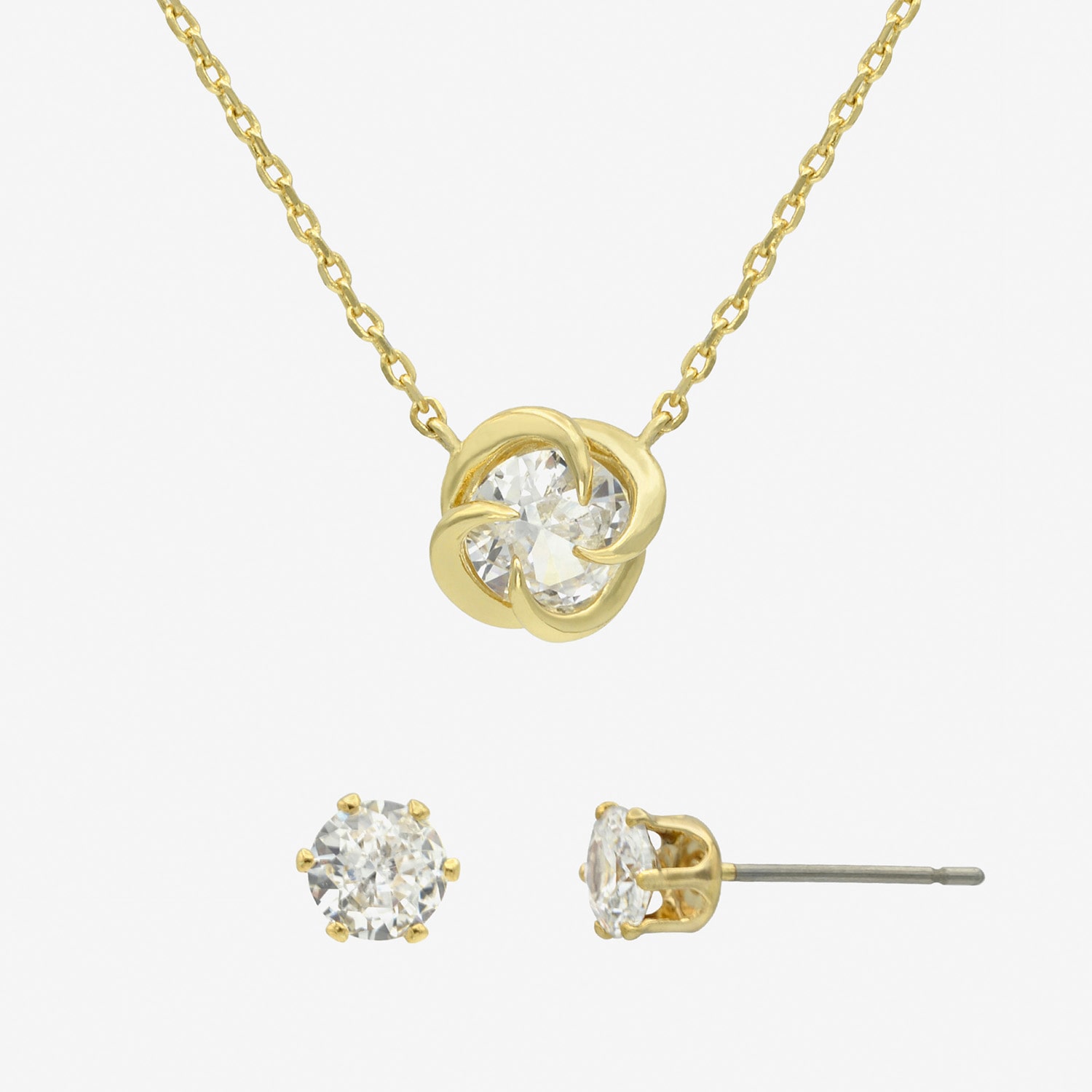 Sparkle Allure Womens Cubic Zirconia 14K Gold Over Brass 2-pc. Jewelry Set
