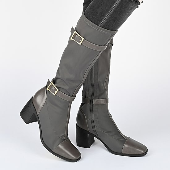 Journee Collection Womens Gaibree Stacked Heel Riding Boots
