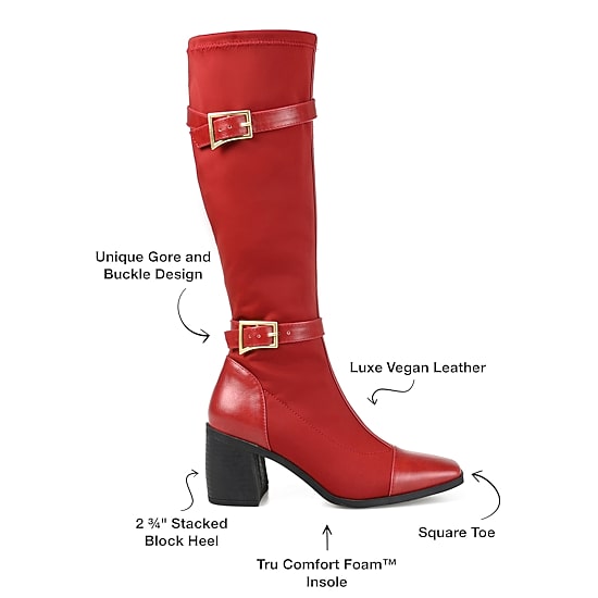 Journee Collection Womens Gaibree Stacked Heel Riding Boots
