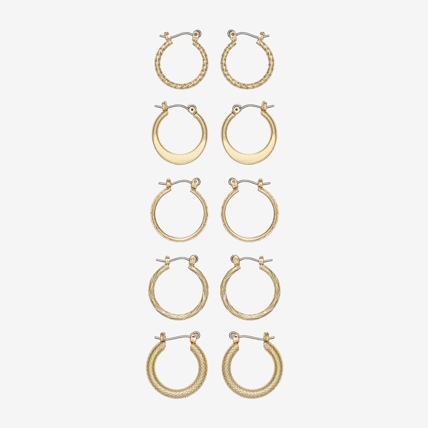 Mixit Womens Stainless Steel Hypoallergenic 5 Pair Earring Set
