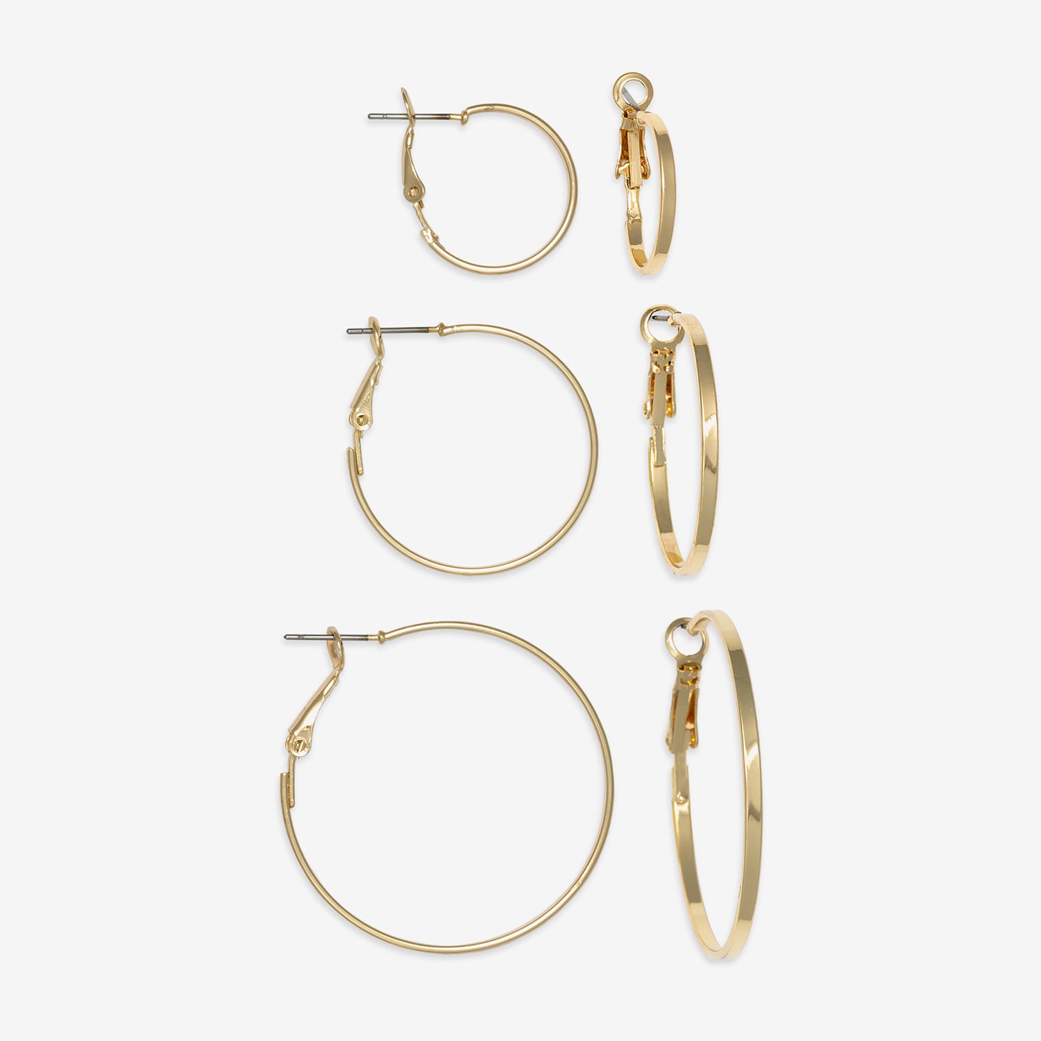 Mixit Womens Stainless Steel 3 Pair Earring Set