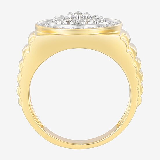 Mens 1 3/4 CT. T.W. Natural White Diamond 14K Gold Over Silver Fashion Ring