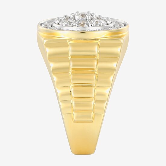 Mens 1 3/4 CT. T.W. Natural White Diamond 14K Gold Over Silver Fashion Ring