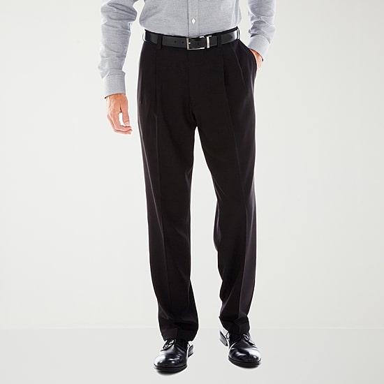 Haggar E-CLO Stria Mens Classic Fit Dress Pleated Pant