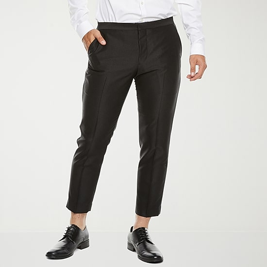 J. Ferrar Crop Ankle Mens Slim Fit Tuxedo Pant