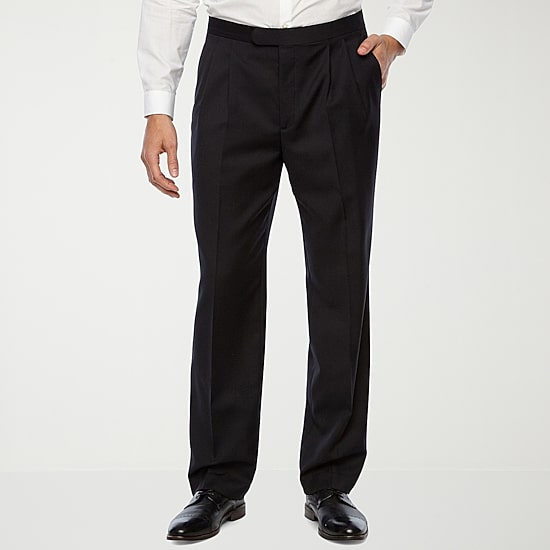 Stafford® Pleated Tuxedo Pants