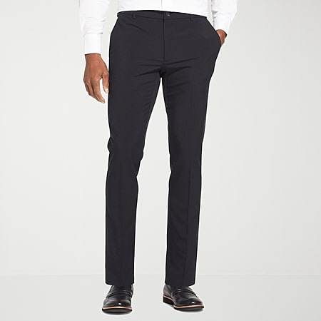 van heusen slim fit flex dress pants Van Heusen Men's Flex Stretch Flat Front Slim Dress Pants - Black