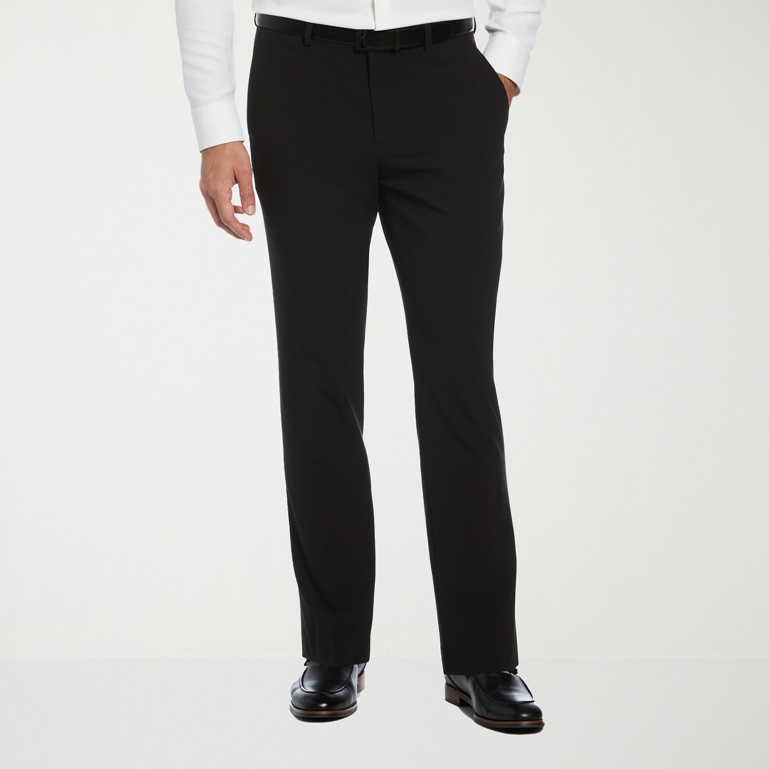 Savane Comfort Waist Mens Slim Fit Dress Flat Front Pant