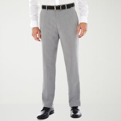 Stafford® Travel Flat-Front Sharkskin Dress Pants - Classic