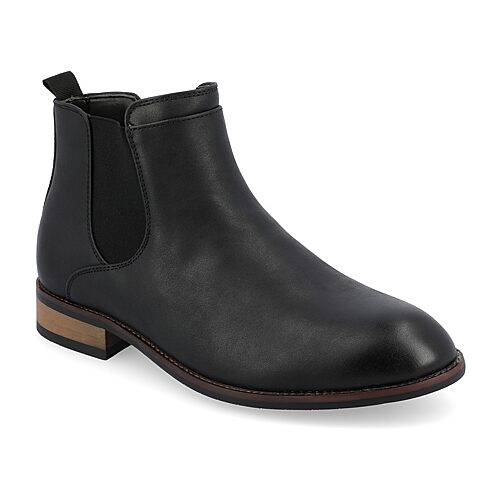Vance Co Mens Landon Stacked Heel Chelsea Boots, 12 Medium, Black