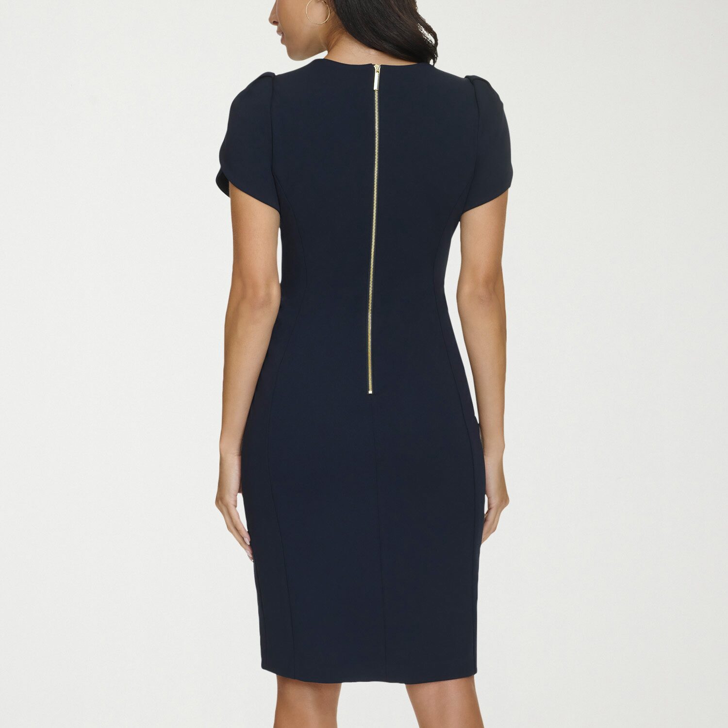 Marc New York Womens Square Neck Short Sleeve Sheath Dress