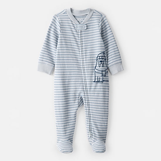 Carter's Otter Print Baby Unisex Striped Sleep and Play